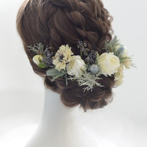 ヤグルマギクのナチュラル クラッチブーケ ウエディングブーケ