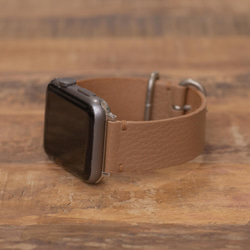 AW3 [新品] 灰褐色 意大利皮革皮帶 適用於 Apple Watch Series7 灰褐色 第2張的照片