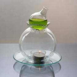オールガラスの可愛いまんまるアロマポット アロマデフューザー(ARO-80