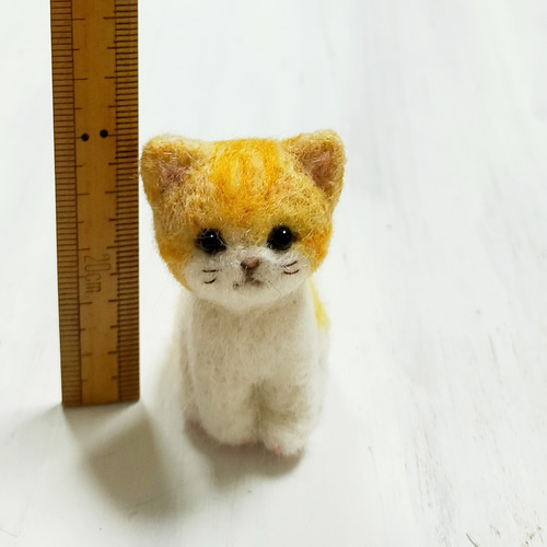 ◾受注制作 羊毛フェルトの小さな子猫(茶とら猫) 猫グッズ 猫