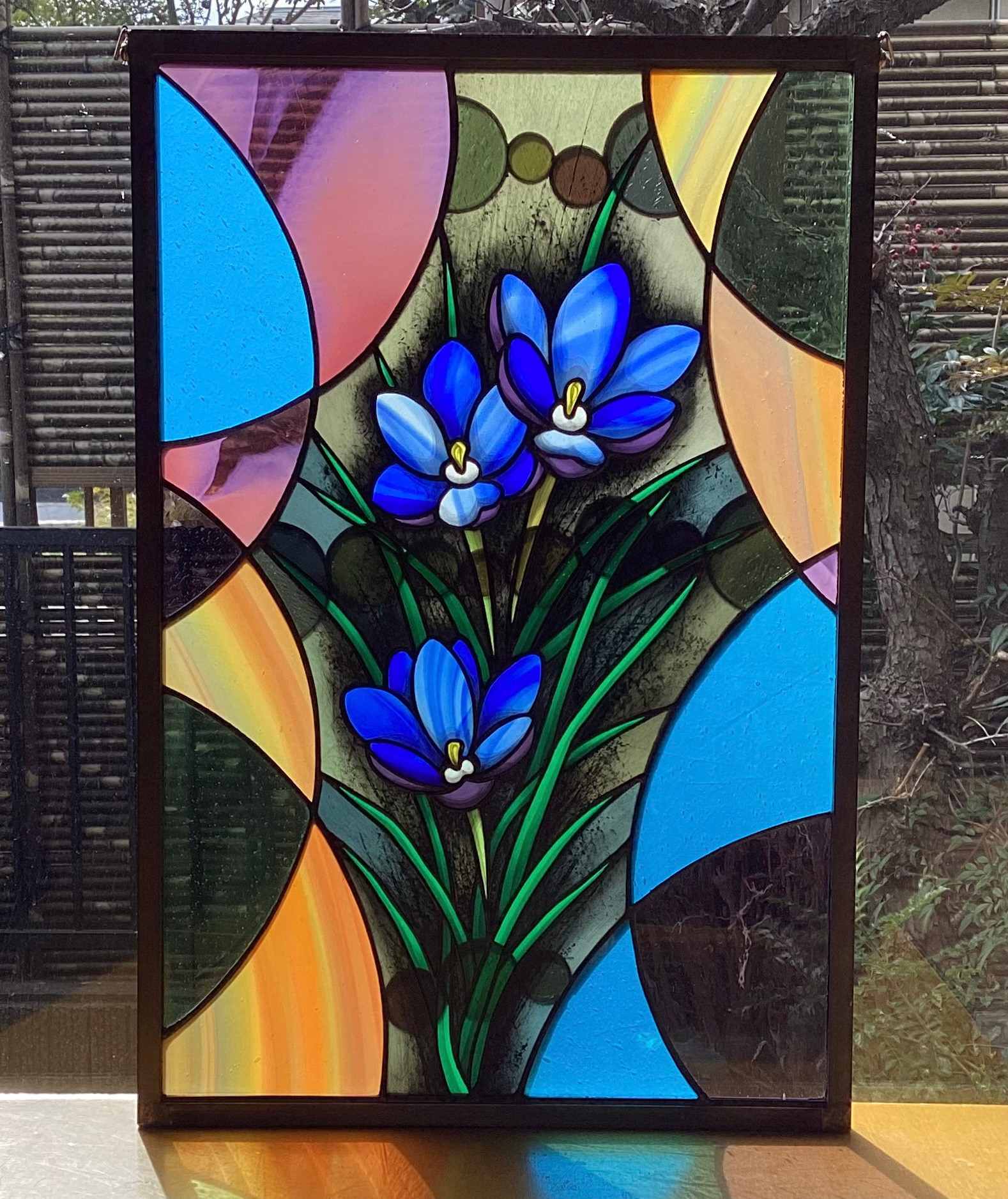 ステンドグラス！！春の訪れ　絵付けパネル♪