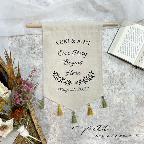 HATA098❁﻿ウェディングフラッグ♡ その他オーダーメイド petit mariee  