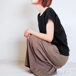 着心地のいいコットンニット*コーデしやすい万能カットソー＊　天然素材＊Tシャツ＊ドルマンスリーブ＊コットン＊ボーダー 13枚目の画像