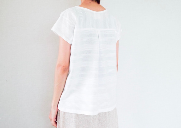 着心地のいいコットンニット*コーデしやすい万能カットソー＊　天然素材＊Tシャツ＊ドルマンスリーブ＊コットン＊ボーダー 5枚目の画像