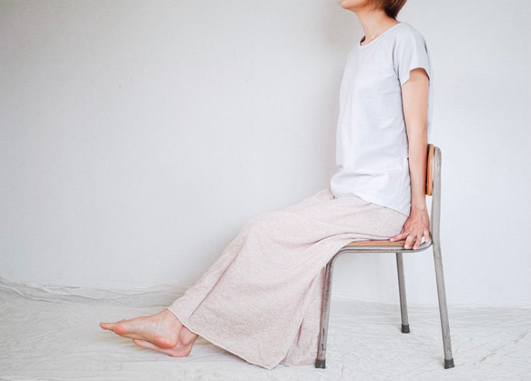 着心地のいいコットンニット*コーデしやすい万能カットソー＊　天然素材＊Tシャツ＊ドルマンスリーブ＊コットン＊ボーダー 8枚目の画像