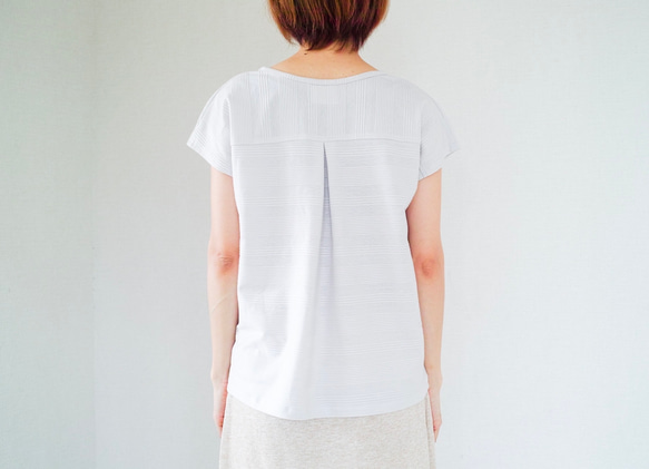 着心地のいいコットンニット*コーデしやすい万能カットソー＊　天然素材＊Tシャツ＊ドルマンスリーブ＊コットン＊ボーダー 9枚目の画像