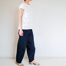 着心地のいいコットンニット*コーデしやすい万能カットソー＊　天然素材＊Tシャツ＊ドルマンスリーブ＊コットン＊ボーダー 4枚目の画像