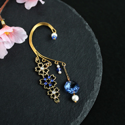 痛くない、落ちない☆舞桜のイヤーフック(Swarovski crystal使用