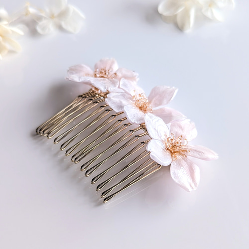 生花】Everpink. 本物のお花 厳選花で仕上げる本物の桜の髪飾り 簪