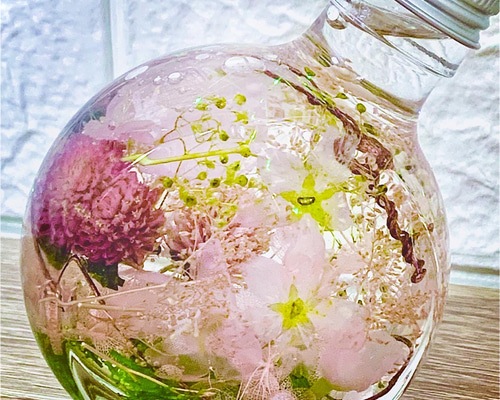 桜ハーバリウム送料無料！！ プリザーブドフラワー Honfleur mitsu