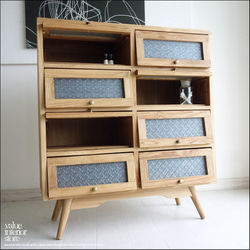 ウッドチェスト　収納棚　キッチンラック　食器棚　無垢材家具 2f7c74e01921da013f26c45b0e8015