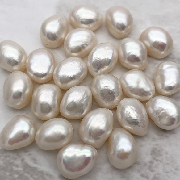 高品質バロック淡水パール 大粒 3粒【縦:11mm~12mm/横:9mm~10mm】本真珠 ボタン パーツ 3枚目の画像