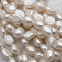 高品質バロック淡水パール 大粒 3粒【縦:11mm~12mm/横:9mm~10mm】本真珠 ボタン パーツ 4枚目の画像