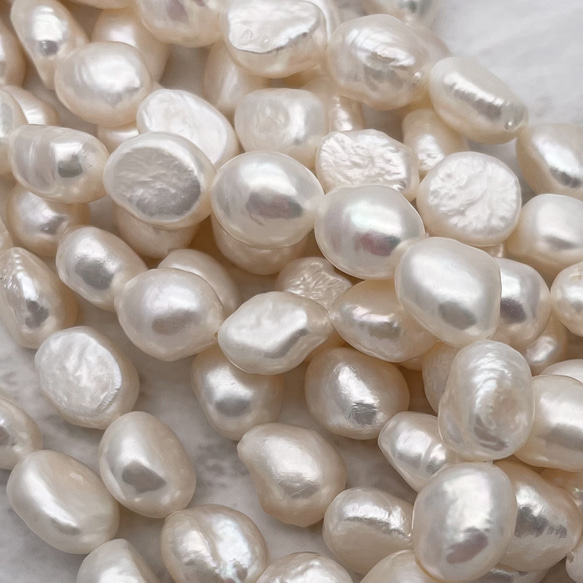 高品質バロック淡水パール 大粒 3粒【縦:11mm~12mm/横:9mm~10mm】本真珠 ボタン パーツ 4枚目の画像