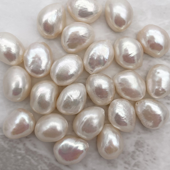 高品質バロック淡水パール 大粒 3粒【縦:11mm~12mm/横:9mm~10mm】本真珠 ボタン パーツ 5枚目の画像