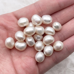 高品質バロック淡水パール 大粒 3粒【縦:11mm~12mm/横:9mm~10mm】本真珠 ボタン パーツ 6枚目の画像