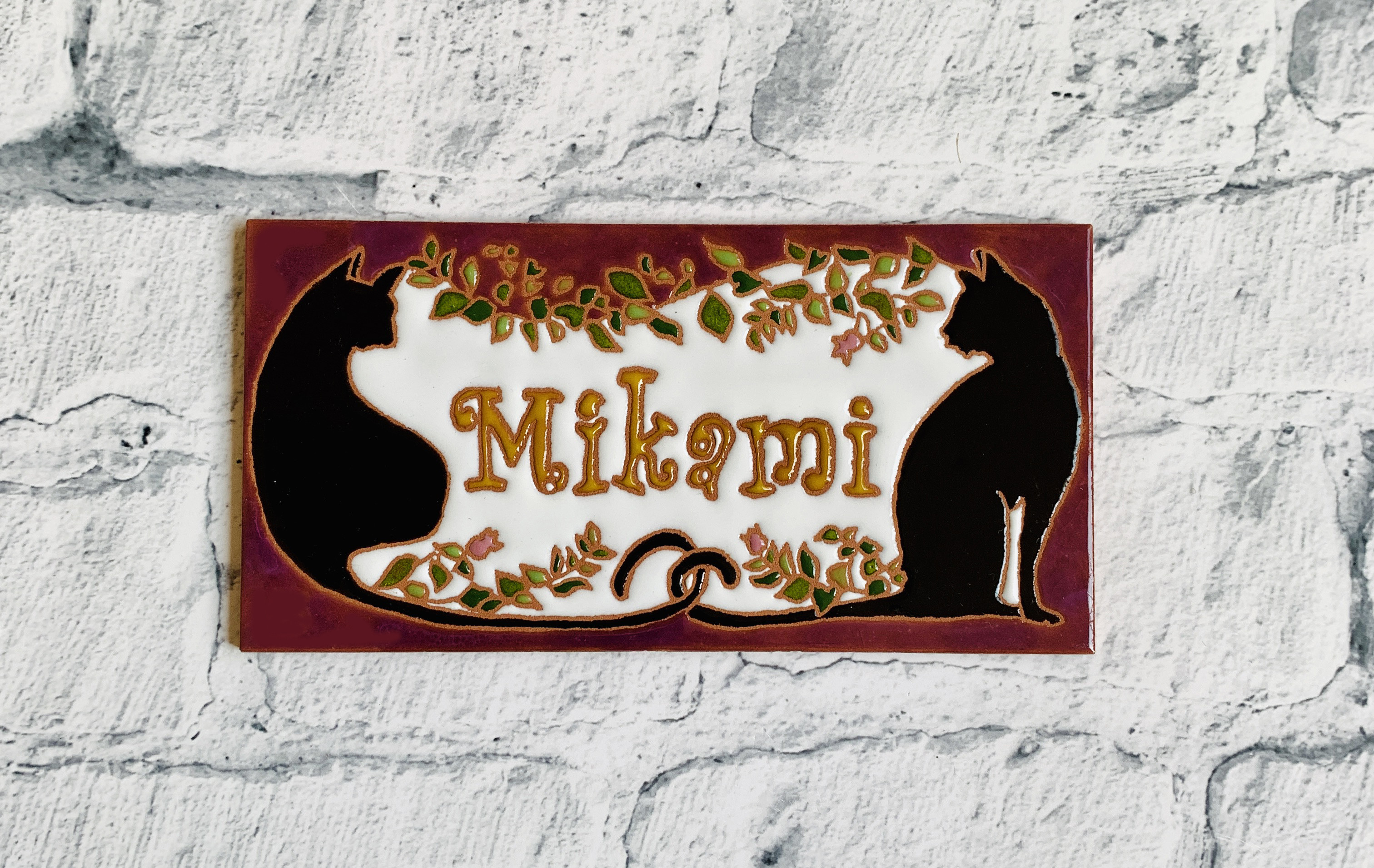 ねこのネームプレート＊パープル 11,340円