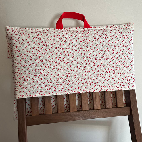 防災頭巾カバー 背もたれタイプ｜椅子用 キルティング｜さくらんぼ