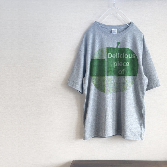 グリーンアップル　りんごTシャツ（グレー） 2枚目の画像