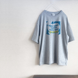 レモンりんご　フルーツ　Tシャツ（グレー） 1枚目の画像