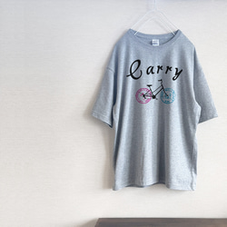 Carry　自転車Tシャツ（グレー） 1枚目の画像