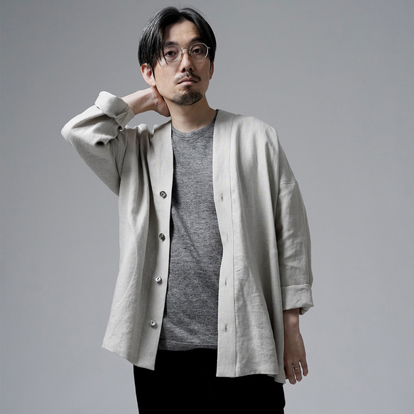 wafu / リネンカーディガン】オールシーズン使える羽織もの / 亜麻