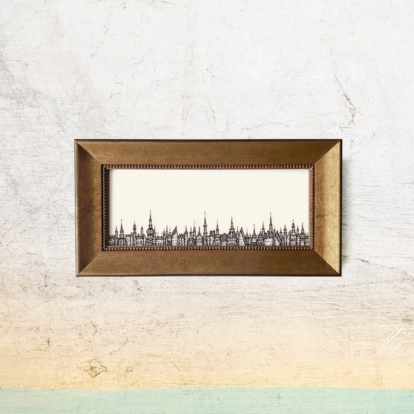 ミニ額縁 原画【 いつかの記憶 】medium size ver. ( antique gold ） 9枚目の画像