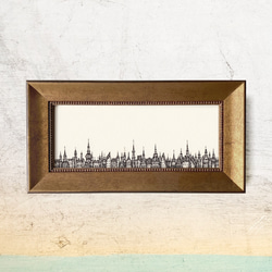 ブルーロータス 青い蓮 画家 小楠アキコ作品 額装サイズ20×20cm