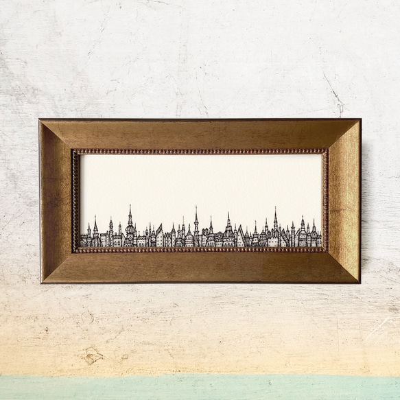 ミニ額縁 原画【 いつかの記憶 】medium size ver. ( antique gold ） 1枚目の画像