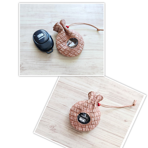 送料無料】レザー ミニミニ コロン 巾着(クリア窓つき)✳お守り袋 (本  