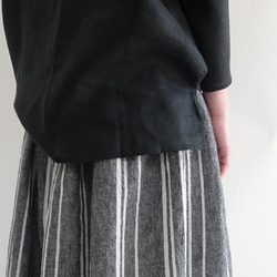 亞麻 3/4 套頭衫（黑色） 第3張的照片