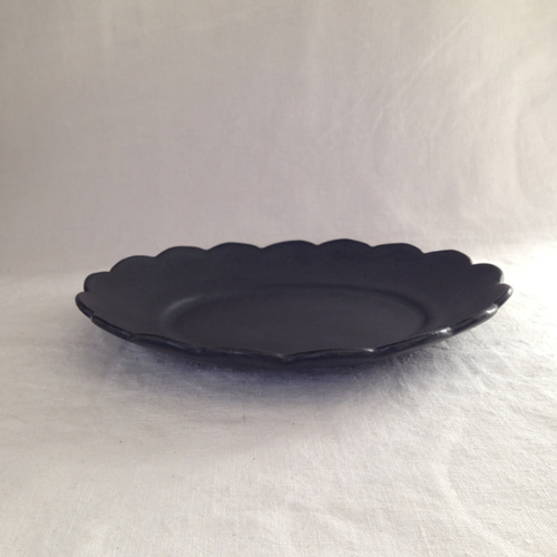 山本拓也 黒 オーバル皿 L φ27cm×21cm 高さ3.5cm｜ 百福