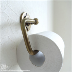 真鍮トイレットペーパーホルダー タオル掛け トレイペーパーホルダー タオルホルダー 紙巻器 レトロ調 住宅用品 真鍮金物 2枚目の画像