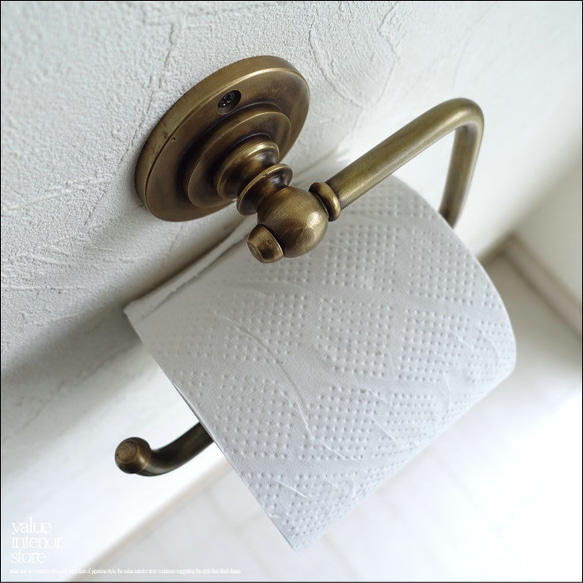 真鍮トイレットペーパーホルダー タオル掛け トレイペーパーホルダー タオルホルダー 紙巻器 レトロ調 住宅用品 真鍮金物 5枚目の画像