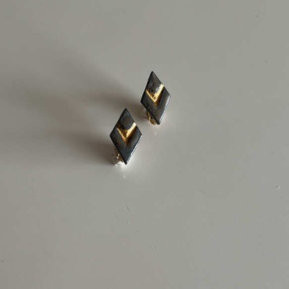 孔雀形鑽石耳環（棕色） 第1張的照片
