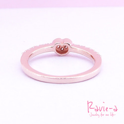 心型戒指粉紅金立方氧化鋯銀925密鑲戒指成人可愛女性精緻戒指 第10張的照片