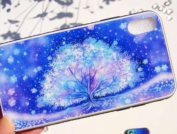 雪の花　ガラススマホケース【iphone14~8】 9枚目の画像