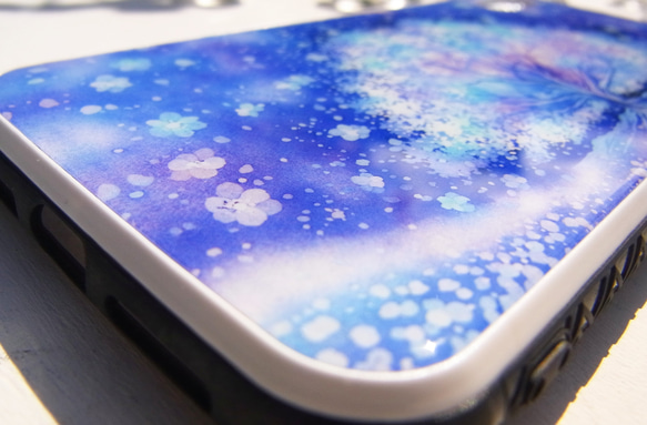 雪の花　ガラススマホケース【iphone14~8】 3枚目の画像