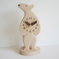 シロクマ君と月　卓上時計 4枚目の画像