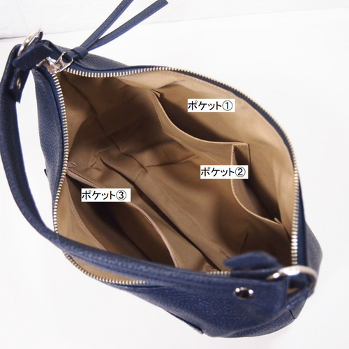 ★ハンドメイド★日本製★本革★コロンとした２ＷＡＹショルダーバッグ★トープ色 ☆ハンドメイド☆日本製☆ソフト・本革☆2WAYショルダーバッグ