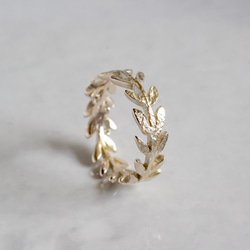 Olive leaf ring [R066K10/K18YG] 3枚目の画像