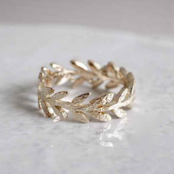 Olive leaf ring [R066K10/K18YG] 1枚目の画像