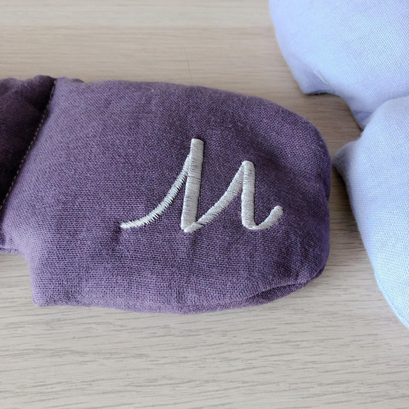 ☾ For Meditation ☽イニシャル刺繍入り♡ダブルガーゼの柔らか安眠アイピロー【送別ギフト2024】 7枚目の画像