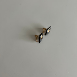 鑽石形耳環“孔雀”（棕色） 第4張的照片