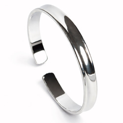 凹カーブ ブレスレット バングル シルバー999メッキ 鏡面 幅8mm メンズ