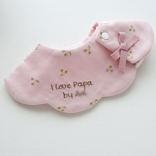 チェリー スタイ 刺繍 お名前 ୨୧ 花 リース 型 360 スタイ