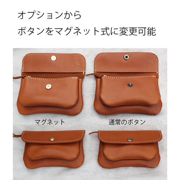 ２層の革財布/牛革のふんわり長財布/2sou-camel 4枚目の画像