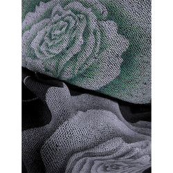 半袖コットンチュニック（薔薇の花）（一重ガーゼ生地）（青紫色） 6枚目の画像