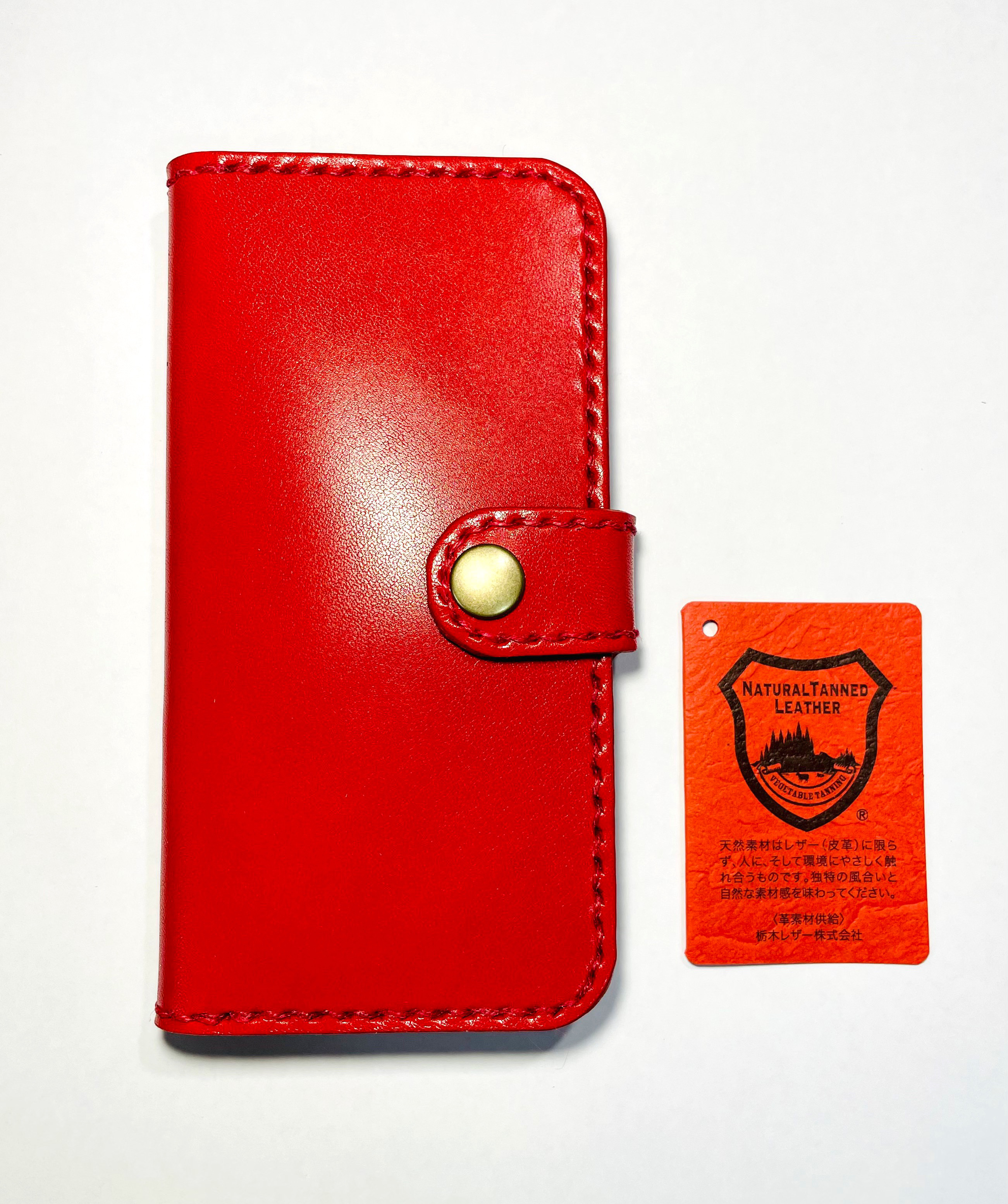 栃木レザースマートフォン各種ケース⑥ AKA (刻印無料)