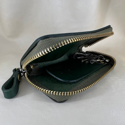 「KENT的手工皮革」植鞣革大容量鑰匙套（深綠色）-現貨 第2張的照片